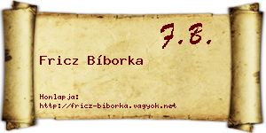 Fricz Bíborka névjegykártya